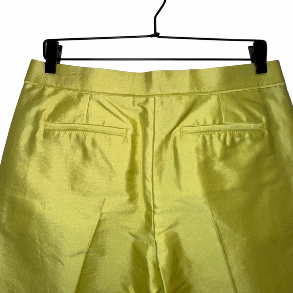 VALENTINO Mikado Silk Blend Pants Chartreuse Yellow Green IT40 US4 NWT ⚪️ - Picture 10 of 14